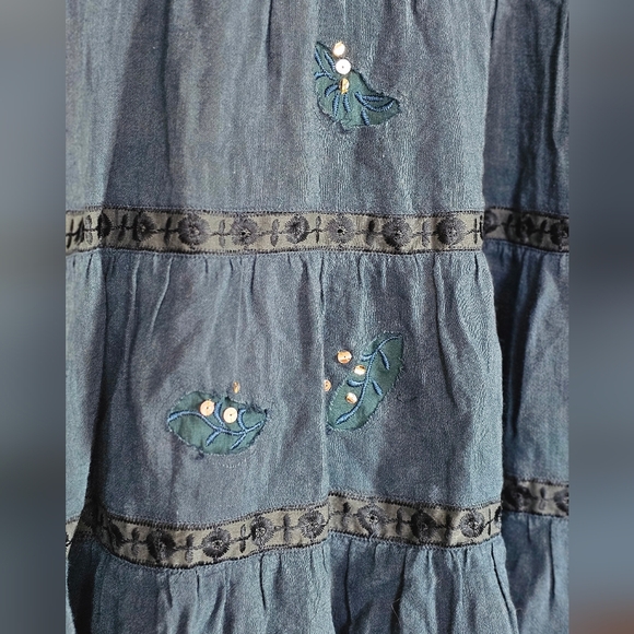 Free People Blue Embroidered Tiered Camisole - Picture 3 of 8